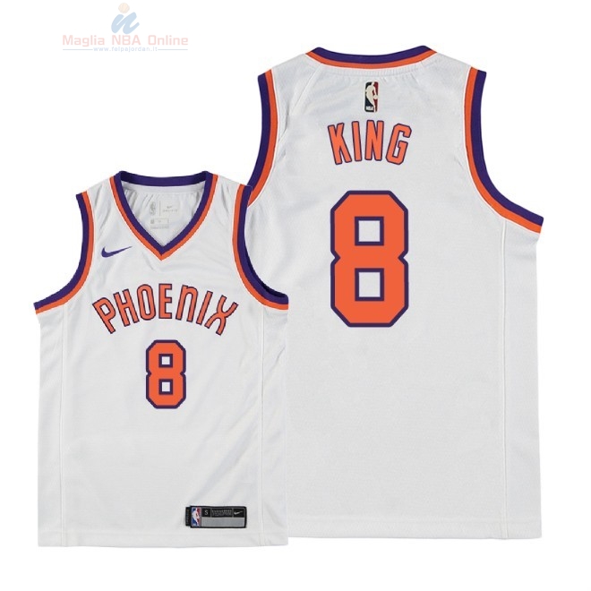 Acquista Maglia NBA Bambino Phoenix Suns #8 George King Retro Bianco 2018