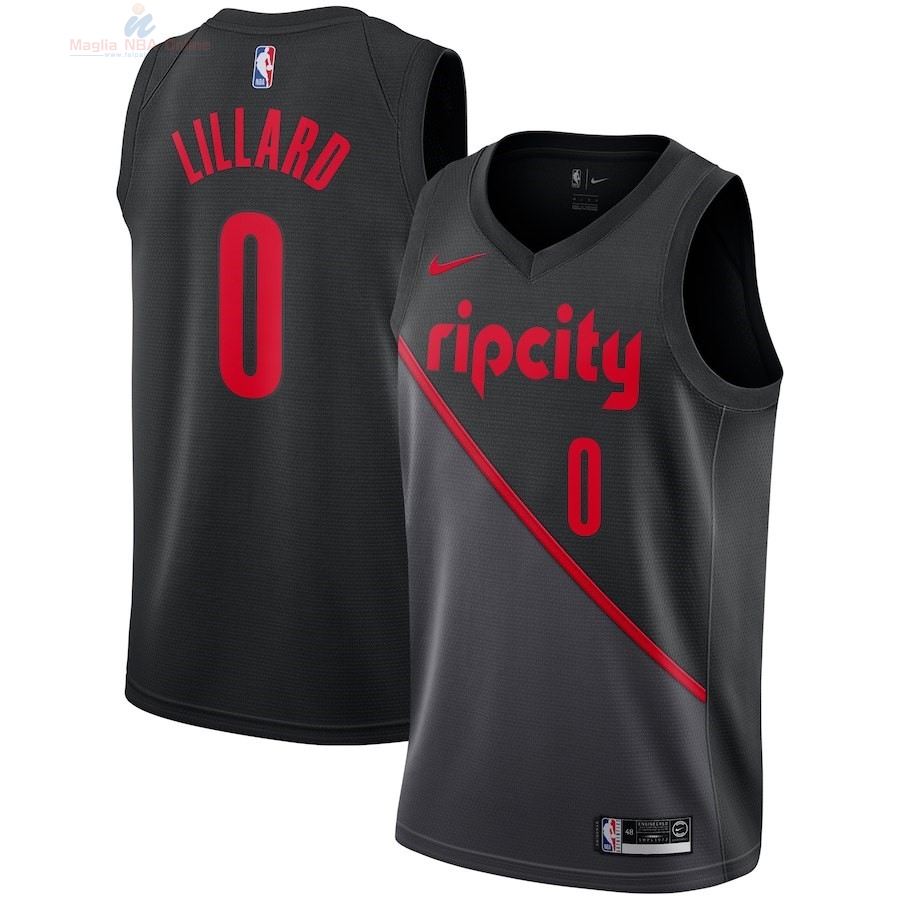 Acquista Maglia NBA Bambino Portland Trail Blazers #0 Damian Lillard Nike Nero Città 2018-19