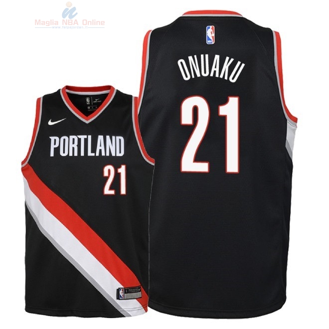 Acquista Maglia NBA Bambino Portland Trail Blazers #21 Chinanu Onuaku Nero Icon 2018