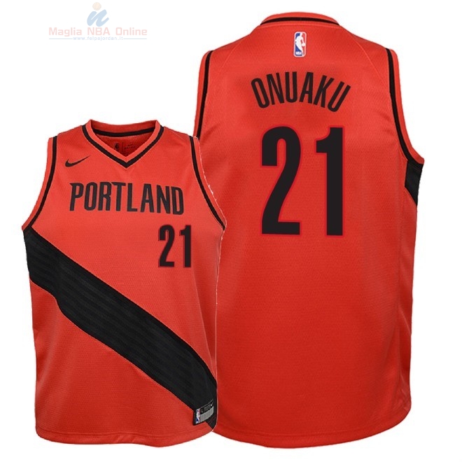 Acquista Maglia NBA Bambino Portland Trail Blazers #21 Chinanu Onuaku Rosso Statement 2018