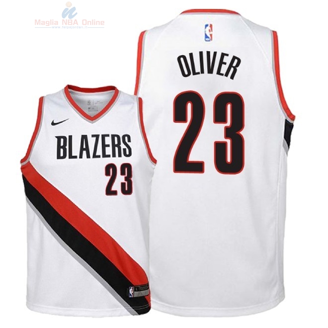 Acquista Maglia NBA Bambino Portland Trail Blazers #23 Cameron Oliver Bianco Association 2018