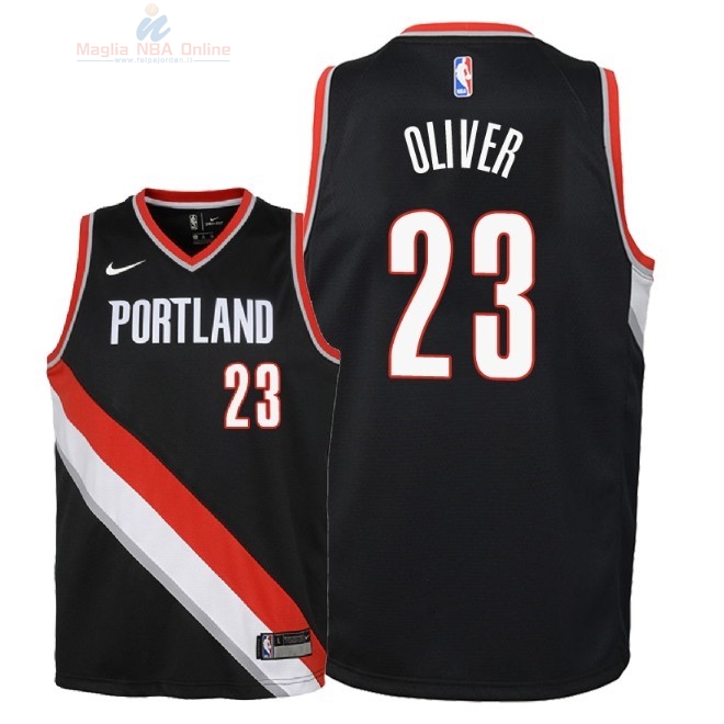 Acquista Maglia NBA Bambino Portland Trail Blazers #23 Cameron Oliver Nero Icon 2018