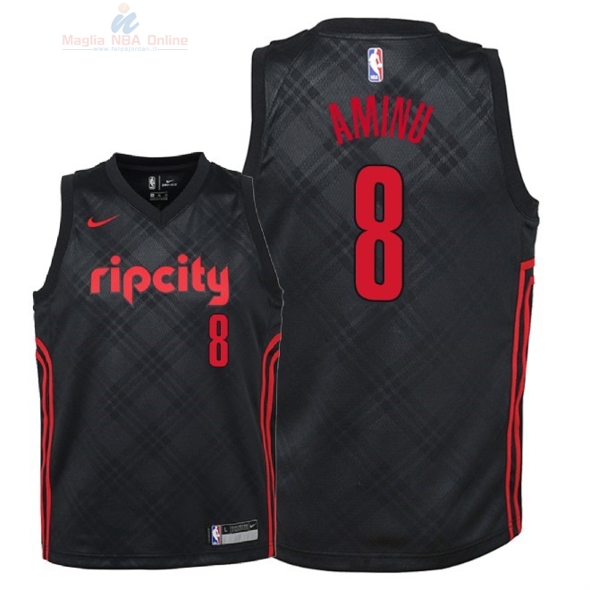 Acquista Maglia NBA Bambino Portland Trail Blazers #8 Al Farouq Aminu Nike Nero Città 2018