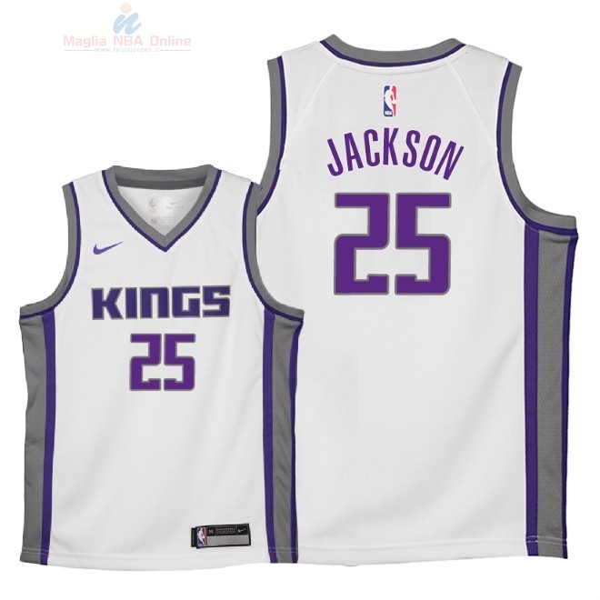 Acquista Maglia NBA Bambino Sacramento Kings #25 Justin Jackson Bianco Association 2018
