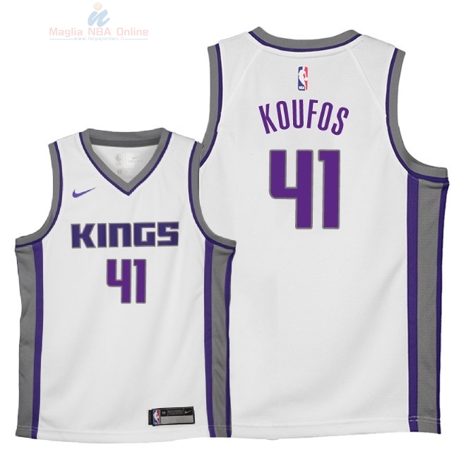 Acquista Maglia NBA Bambino Sacramento Kings #41 Kosta Koufos Bianco Association 2018