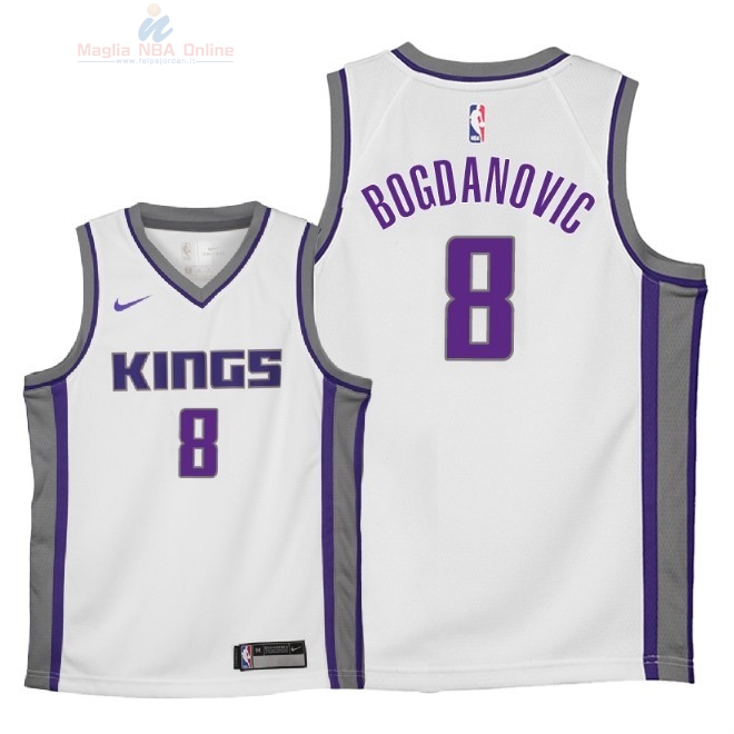 Acquista Maglia NBA Bambino Sacramento Kings #8 Bogdan Bogdanovic Bianco Association 2018