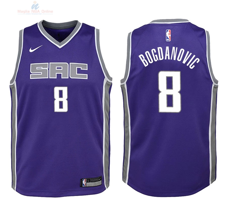 Acquista Maglia NBA Bambino Sacramento Kings #8 Bogdan Bogdanovic Porpora Icon 2018