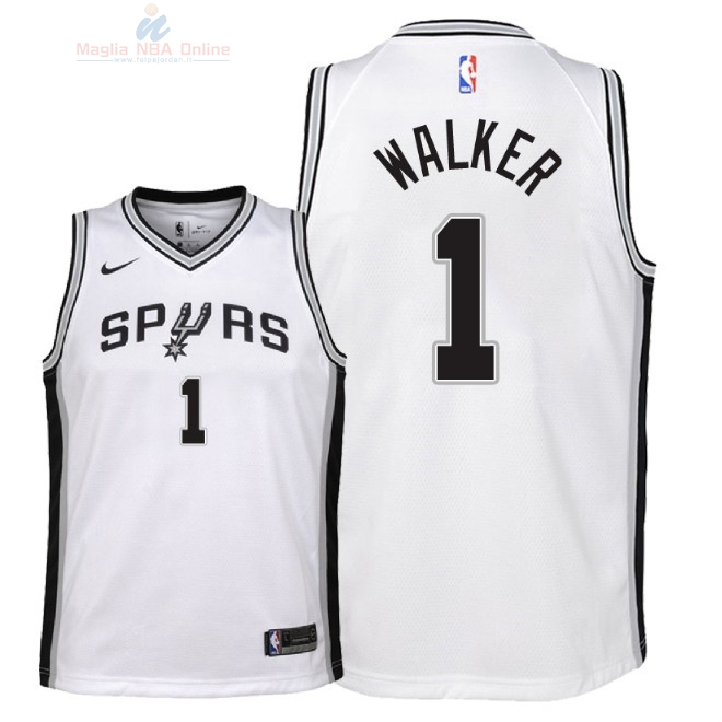 Acquista Maglia NBA Bambino San Antonio Spurs #1 Lonnie Walker Bianco Association 2018