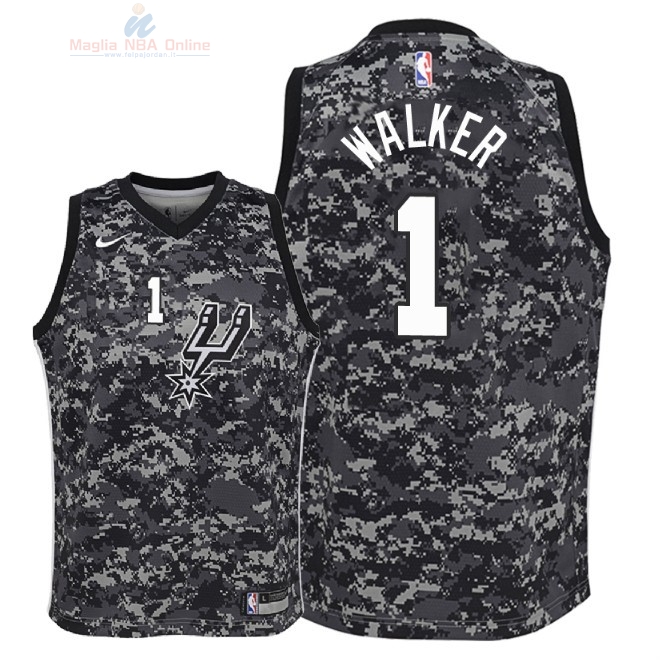 Acquista Maglia NBA Bambino San Antonio Spurs #1 Lonnie Walker Nike Camouflage Città 2018