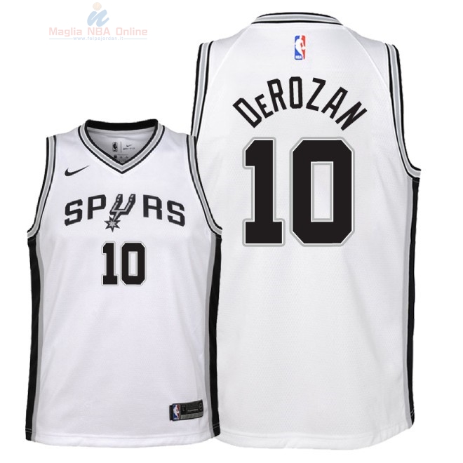 Acquista Maglia NBA Bambino San Antonio Spurs #10 DeMar DeRozan Bianco Association 2018