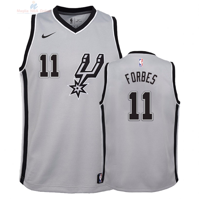 Acquista Maglia NBA Bambino San Antonio Spurs #11 Bryn Forbes Grigio Statement 2018