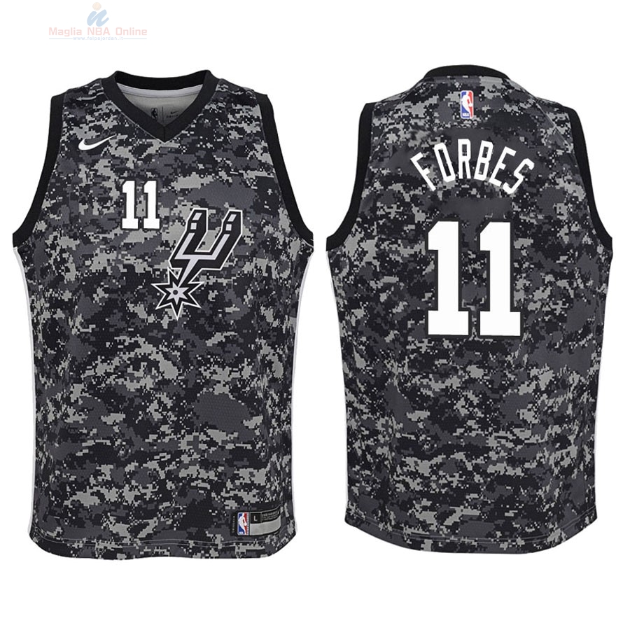 Acquista Maglia NBA Bambino San Antonio Spurs #11 Bryn Forbes Nike Camouflage Città 2018