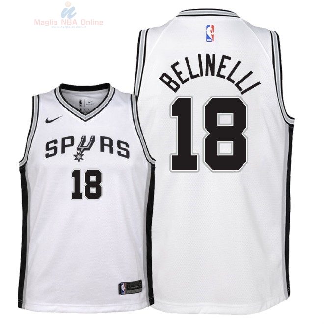 Acquista Maglia NBA Bambino San Antonio Spurs #18 Marco Belinelli Bianco Association 2018