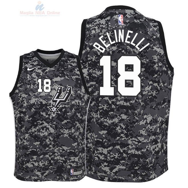 Acquista Maglia NBA Bambino San Antonio Spurs #18 Marco Belinelli Nike Camouflage Città 2018
