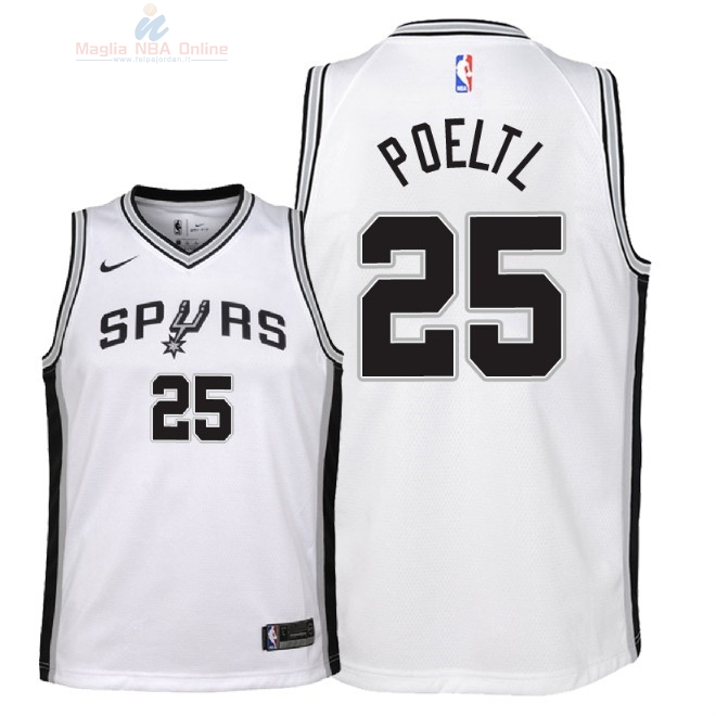 Acquista Maglia NBA Bambino San Antonio Spurs #25 Jakob Poeltl Bianco Association 2018