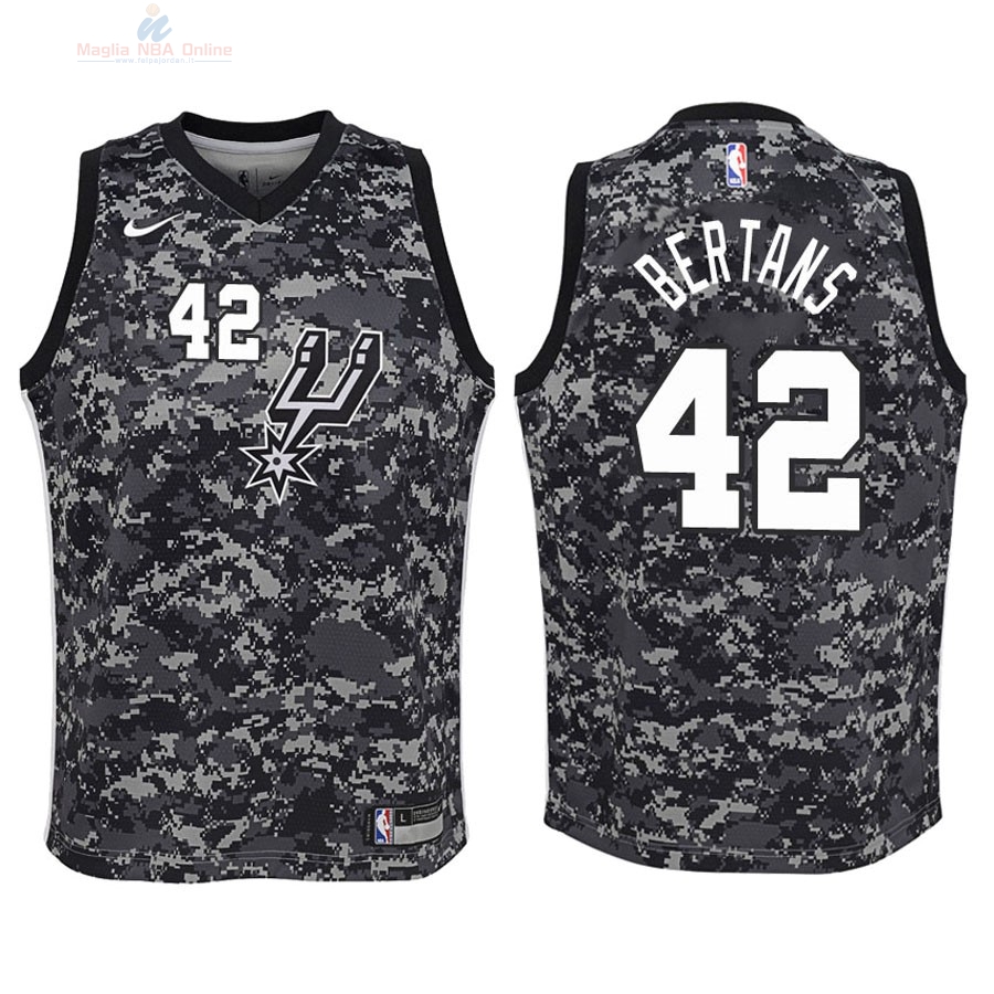 Acquista Maglia NBA Bambino San Antonio Spurs #42 Davis Bertans Nike Camouflage Città 2018