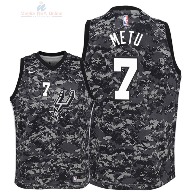 Acquista Maglia NBA Bambino San Antonio Spurs #7 Chimezie Metu Nike Camouflage Città 2018