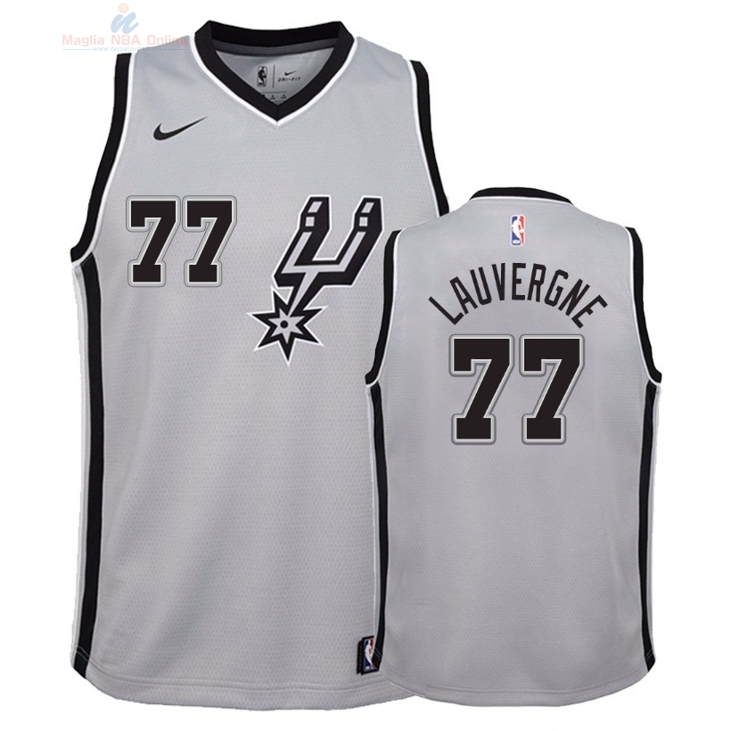 Acquista Maglia NBA Bambino San Antonio Spurs #77 Joffrey Lauvergne Grigio Statement 2018