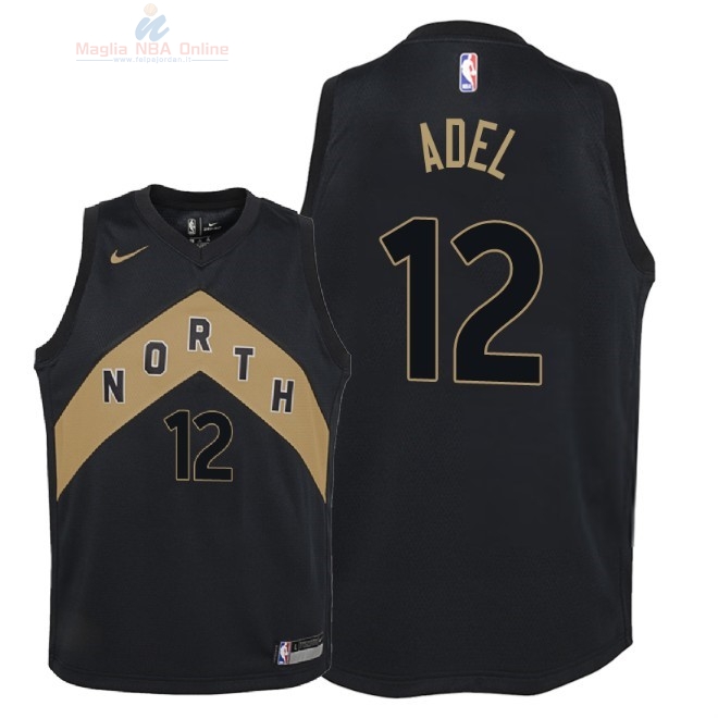 Acquista Maglia NBA Bambino Toronto Raptors #12 Deng Adel Nike Nero Città 2018