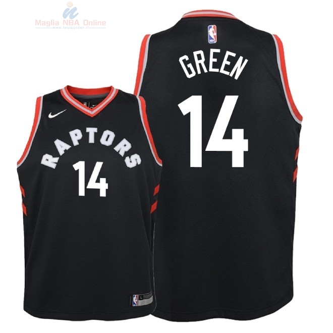 Acquista Maglia NBA Bambino Toronto Raptors #14 Danny Green Nero Statement 2018