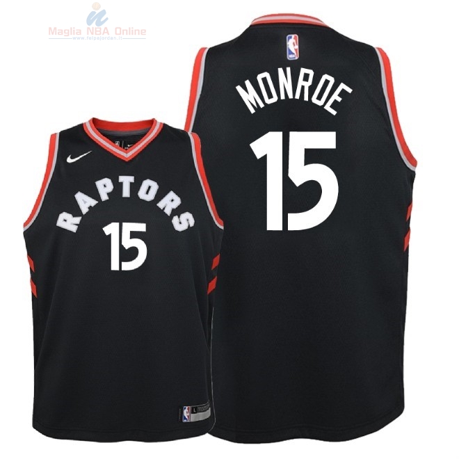 Acquista Maglia NBA Bambino Toronto Raptors #15 Greg Monroe Nero Statement 2018