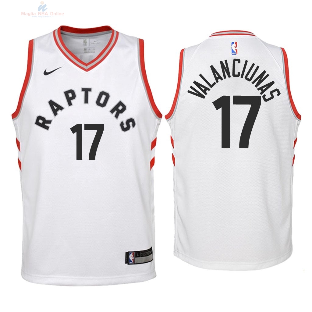 Acquista Maglia NBA Bambino Toronto Raptors #17 Jonas Valanciunas Bianco Association 2018