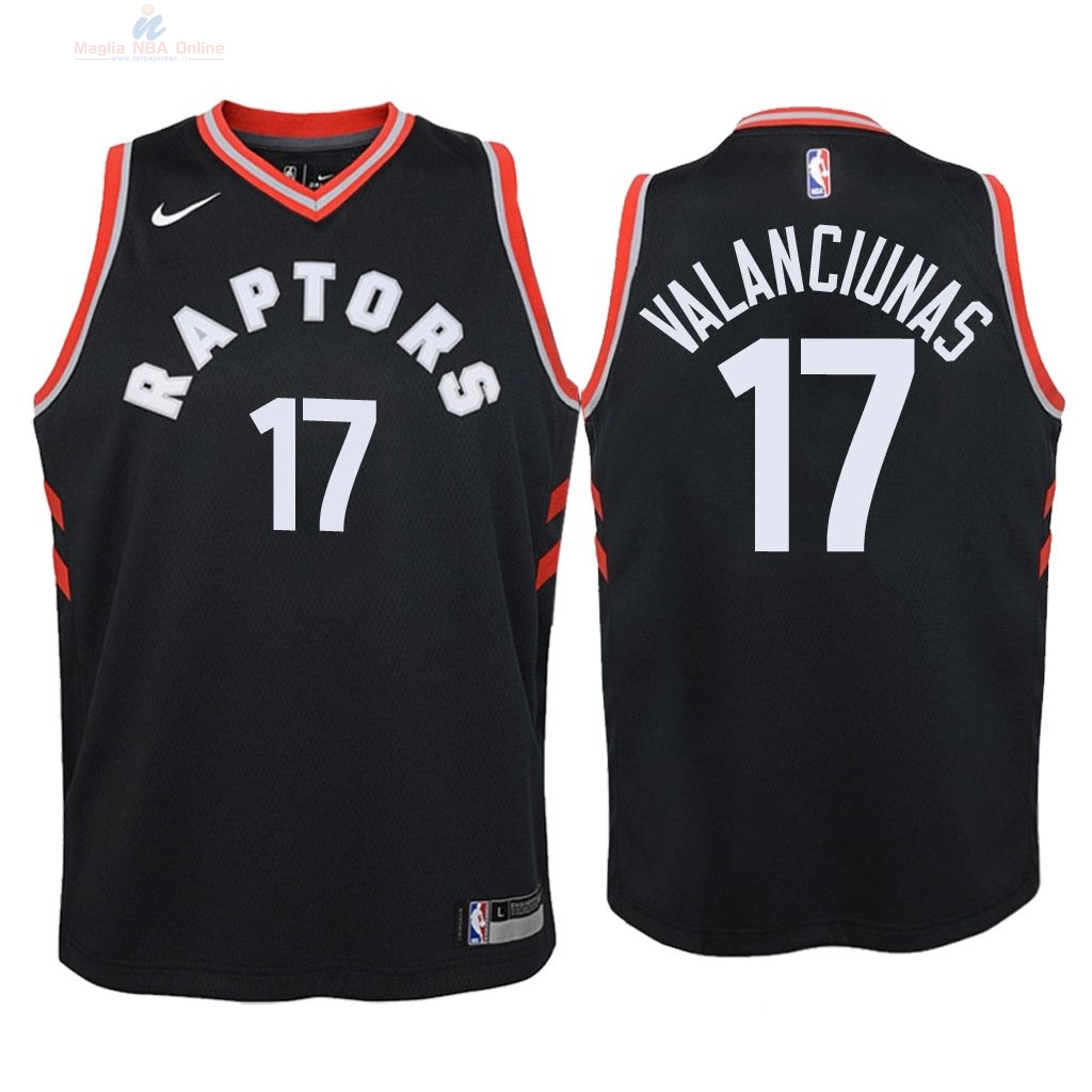 Acquista Maglia NBA Bambino Toronto Raptors #17 Jonas Valanciunas Nero Statement 2018