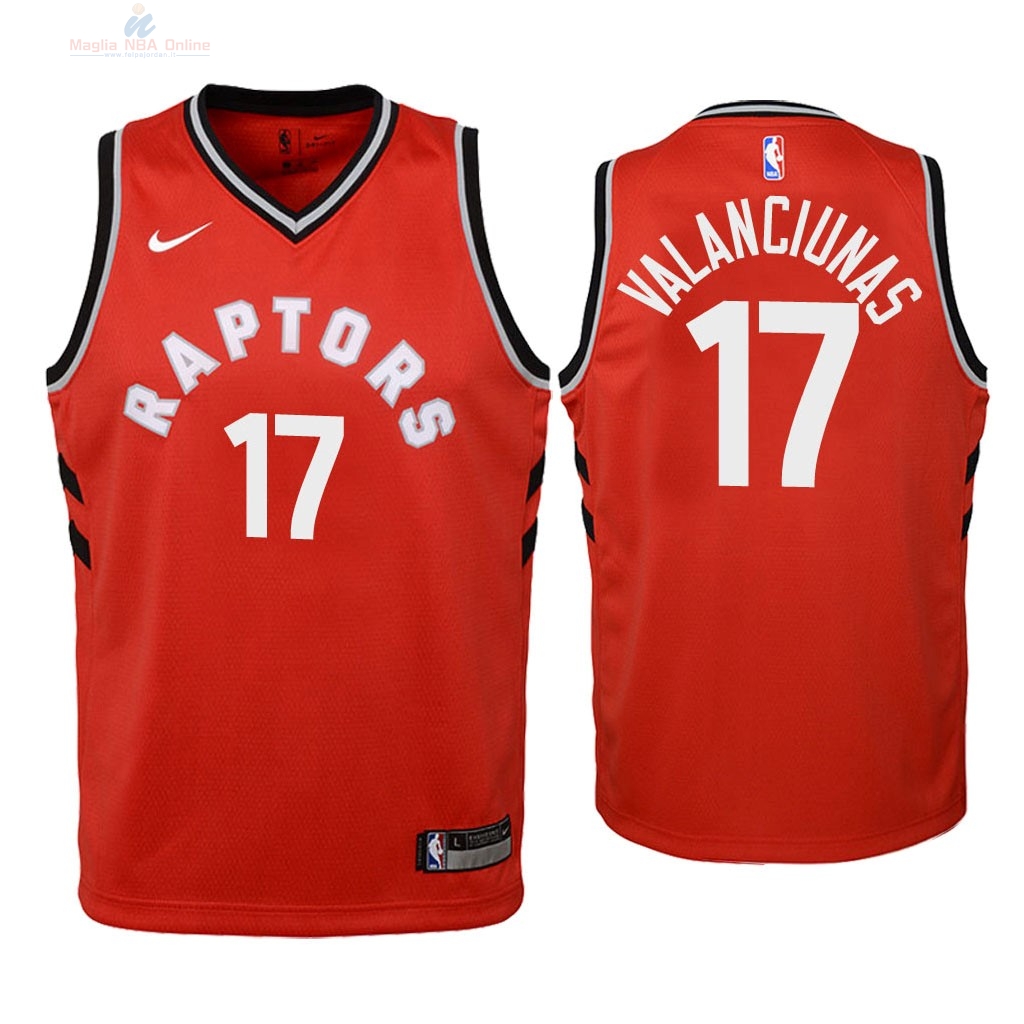 Acquista Maglia NBA Bambino Toronto Raptors #17 Jonas Valanciunas Rosso Icon 2018