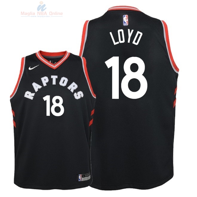 Acquista Maglia NBA Bambino Toronto Raptors #18 Jordan Loyd Nero Statement 2018