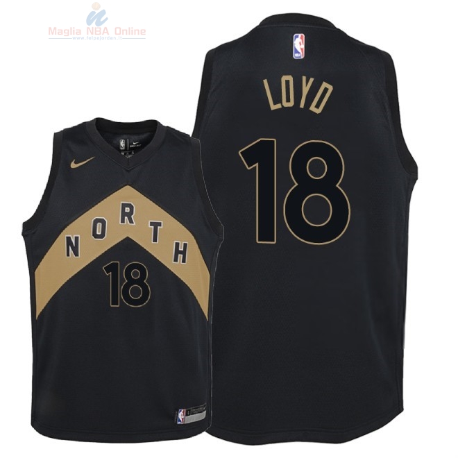 Acquista Maglia NBA Bambino Toronto Raptors #18 Jordan Loyd Nike Nero Città 2018