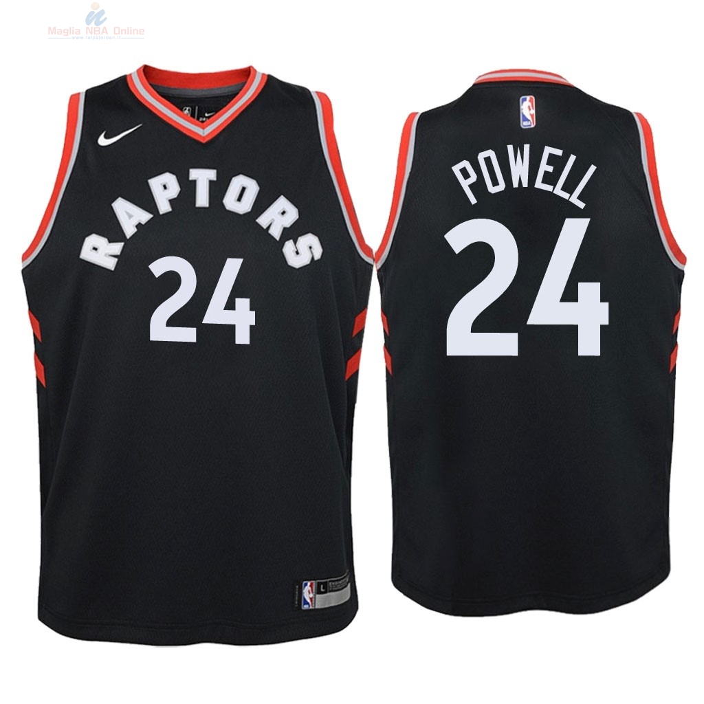 Acquista Maglia NBA Bambino Toronto Raptors #24 Norman Powell Nero Statement 2018