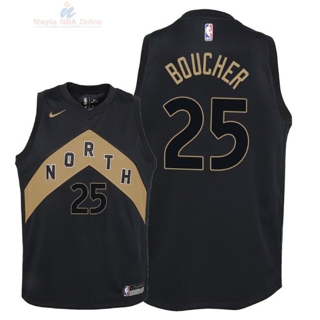 Acquista Maglia NBA Bambino Toronto Raptors #25 Chris Boucher Nike Nero Città 2018