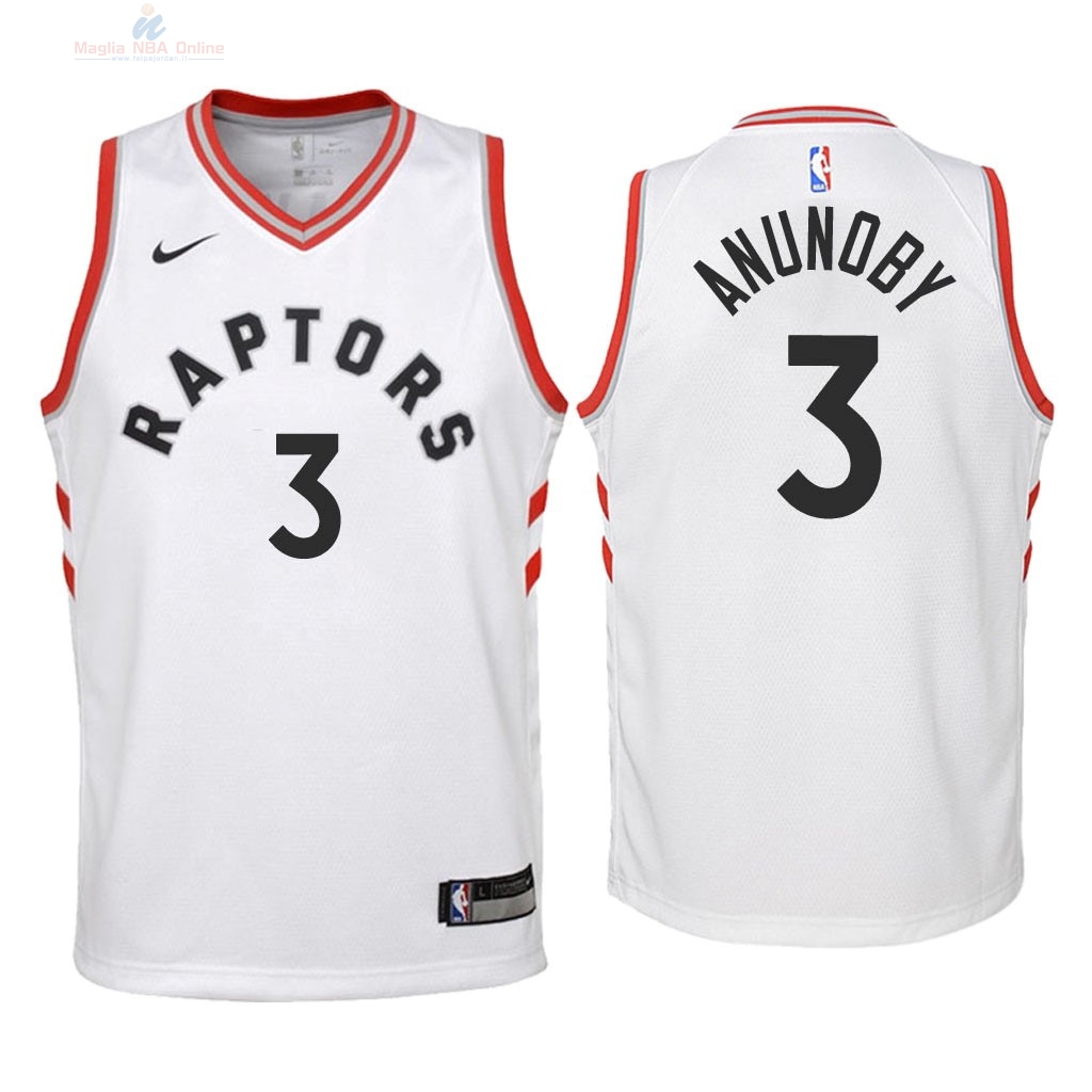 Acquista Maglia NBA Bambino Toronto Raptors #3 OG Anunoby Bianco Association 2018