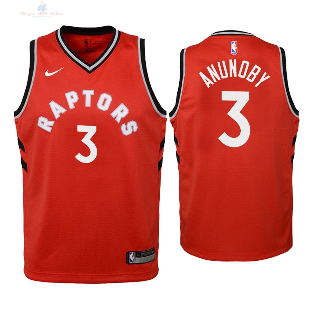 Acquista Maglia NBA Bambino Toronto Raptors #3 OG Anunoby Rosso Icon 2018