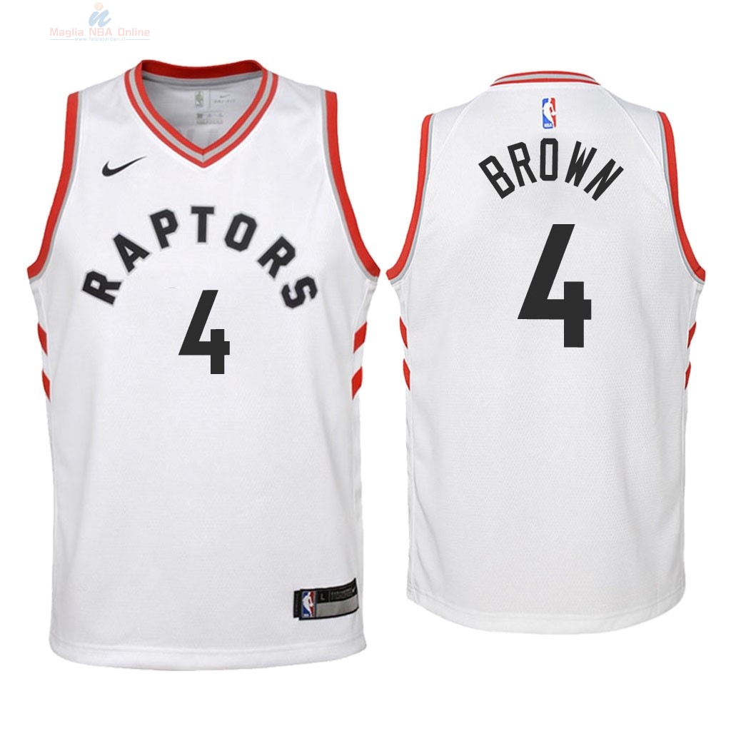 Acquista Maglia NBA Bambino Toronto Raptors #4 Lorenzo Brown Bianco Association 2018