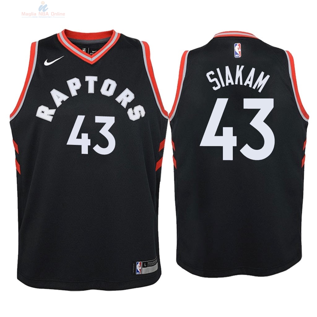 Acquista Maglia NBA Bambino Toronto Raptors #43 Pascal Siakam Nero Statement 2018