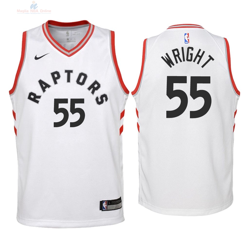 Acquista Maglia NBA Bambino Toronto Raptors #55 Delon Wright Bianco Association 2018