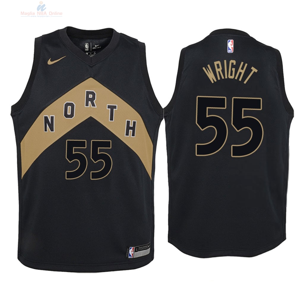 Acquista Maglia NBA Bambino Toronto Raptors #55 Delon Wright Nike Nero Città 2018