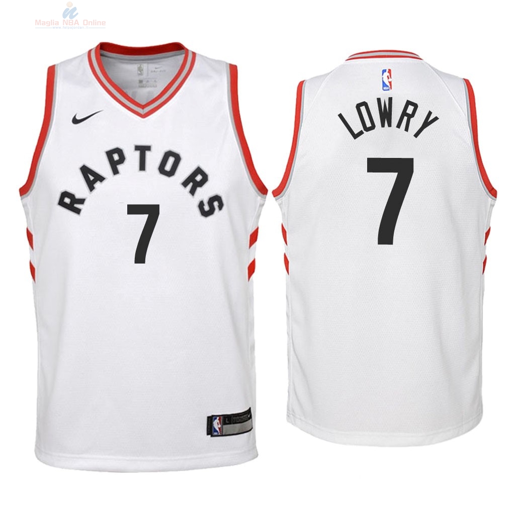 Acquista Maglia NBA Bambino Toronto Raptors #7 Kyle Lowry Bianco Association 2018