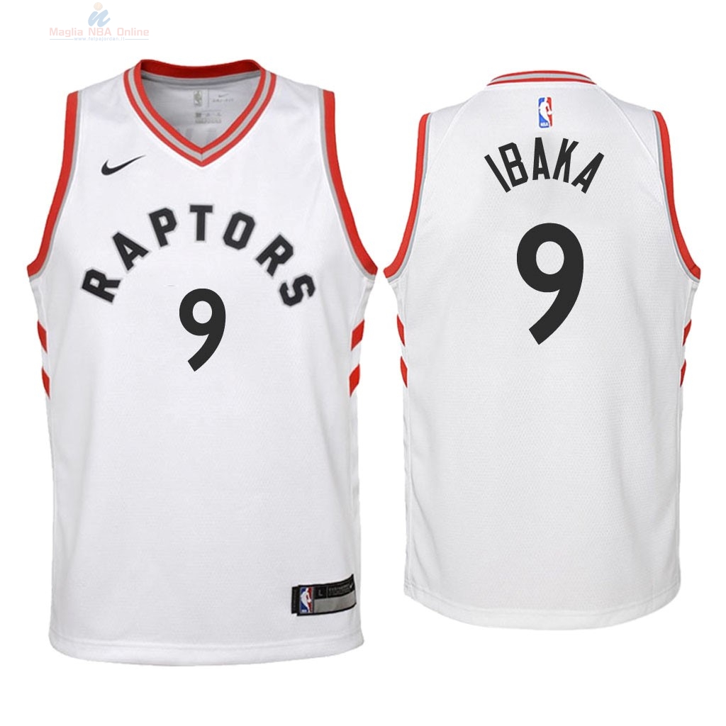 Acquista Maglia NBA Bambino Toronto Raptors #9 Serge Ibaka Bianco Association 2018