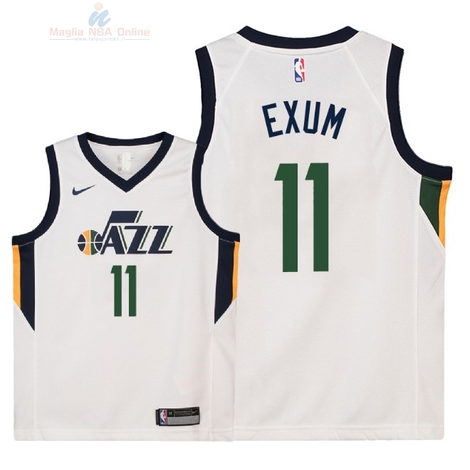 Acquista Maglia NBA Bambino Utah Jazz #11 Dante Exum Bianco Association 2018