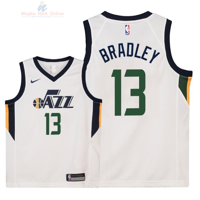 Acquista Maglia NBA Bambino Utah Jazz #13 Tony Bradley Bianco Association 2018