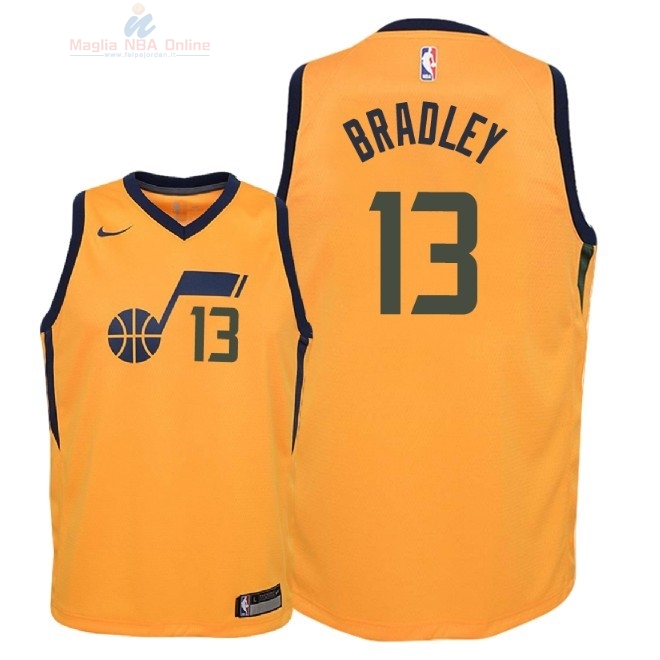 Acquista Maglia NBA Bambino Utah Jazz #13 Tony Bradley Giallo Statement 2018