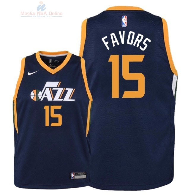 Acquista Maglia NBA Bambino Utah Jazz #15 Derrick Favors Marino Icon 2018