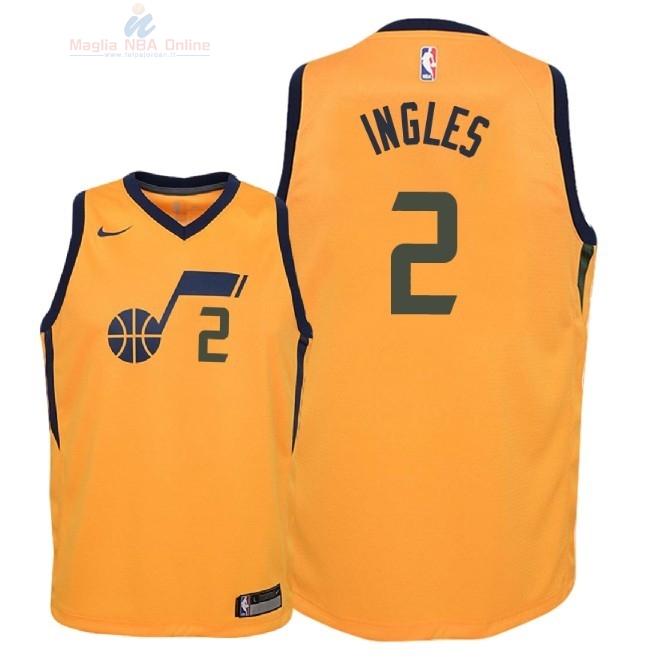 Acquista Maglia NBA Bambino Utah Jazz #2 Joe Ingles Giallo Statement 2018