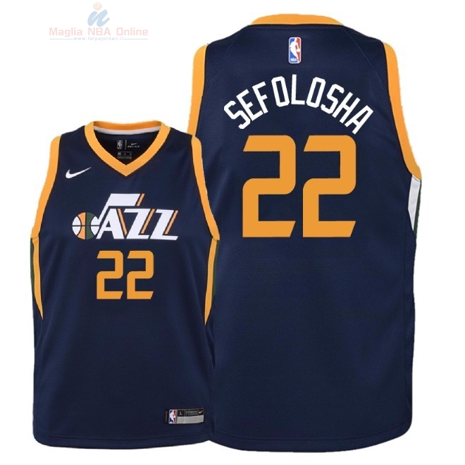 Acquista Maglia NBA Bambino Utah Jazz #22 Thabo Sefolosha Marino Icon 2018