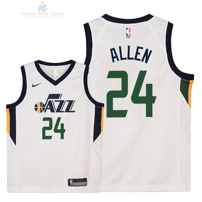 Acquista Maglia NBA Bambino Utah Jazz #24 Grayson Allen Bianco Association 2018