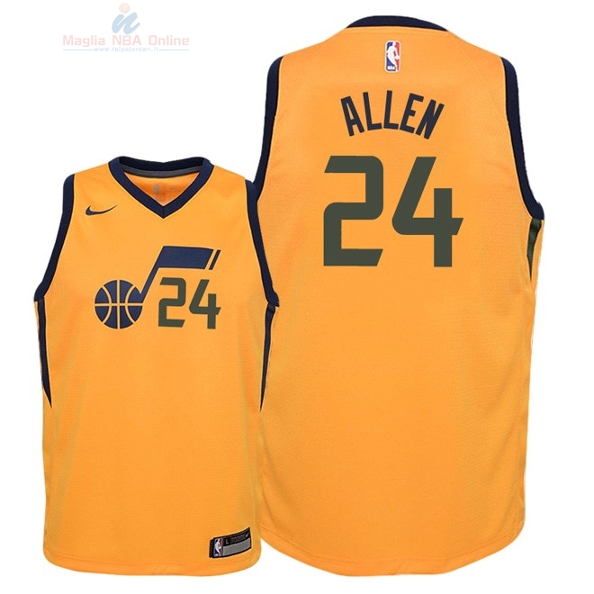 Acquista Maglia NBA Bambino Utah Jazz #24 Grayson Allen Giallo Statement 2018