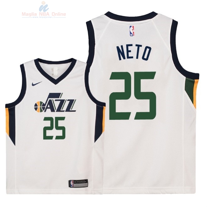 Acquista Maglia NBA Bambino Utah Jazz #25 Raul Neto Bianco Association 2018