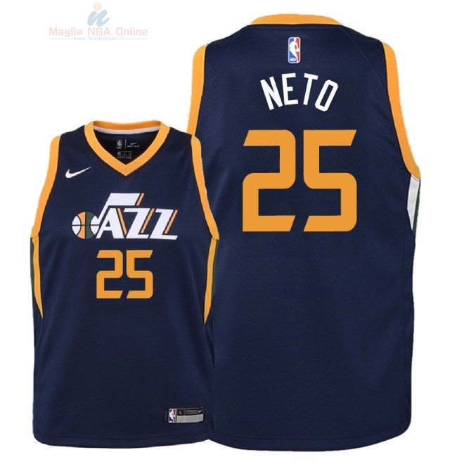 Acquista Maglia NBA Bambino Utah Jazz #25 Raul Neto Marino Icon 2018